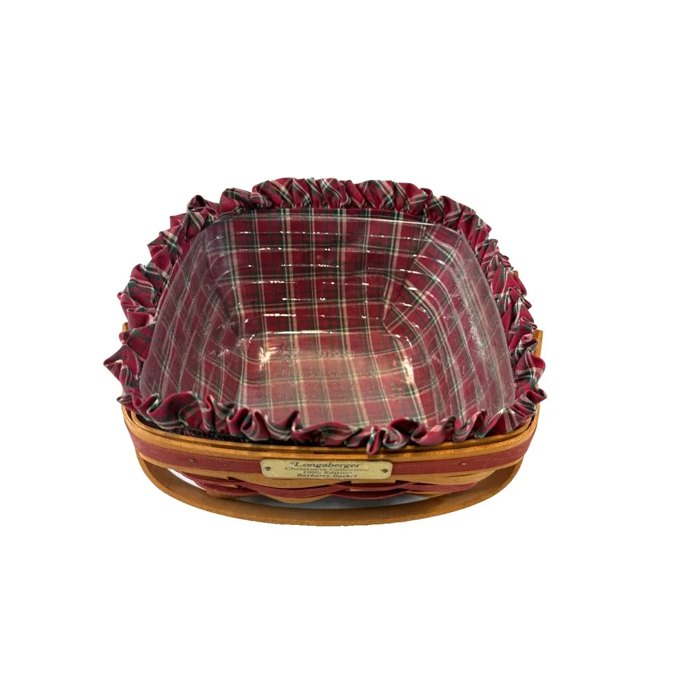 1993 Longaberger Christmas Collection Bayberry Basket Vintage w/Liner‎ Red Trim